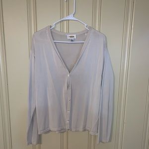Talbots Cream Silk Cardigan